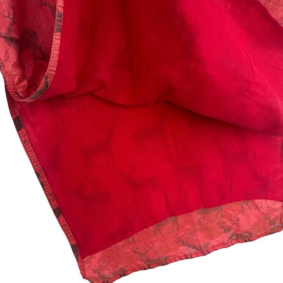 VTG Handmade Asian Cheongsam Deer Print Dress S/M Maxi Gothic Whimsigoth Graphic - Picture 9 of 10